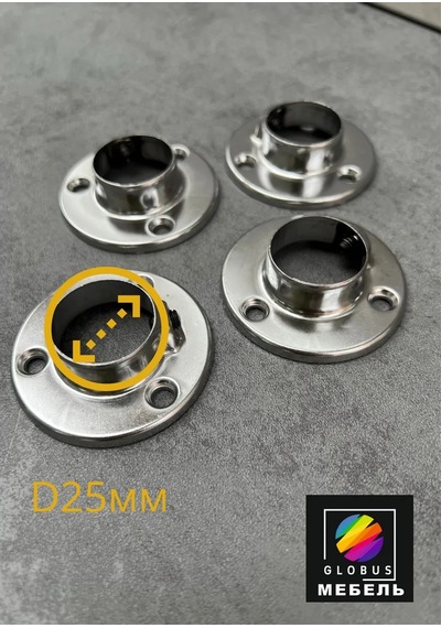 Globus Mebel' Mobilya Borusu D25 Flanşı İçin Askı 367459663 Gri