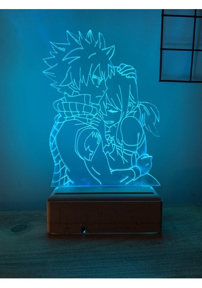 Fairy Tail Lucy - Natsu 16 Renk Gece Lambası Çok Renkli
