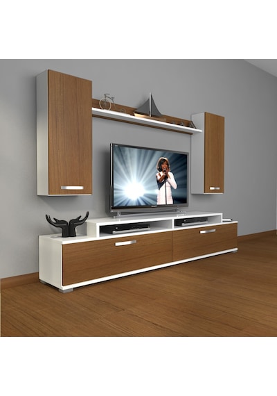 Decoraktiv Ekoflex 7 Slm Tv Ünitesi Tv Sehpası Beyaz - Ceviz
