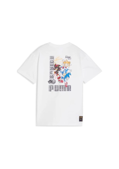 Puma X Sonic Relaxed Graphic 15-16 Yaş 176 Beyaz Tişört Beyaz Beyaz