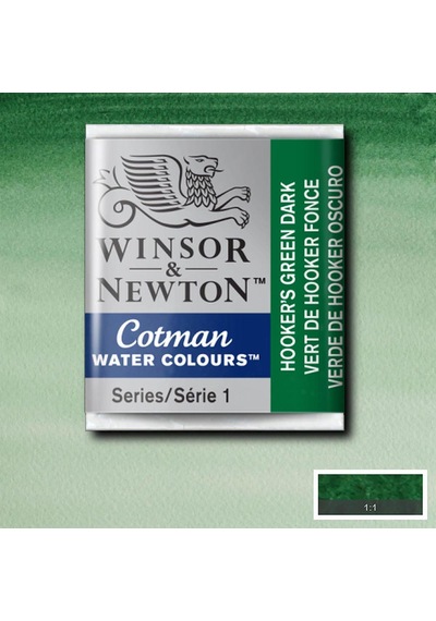 Winsor & Newton Cotman Yarım Tablet Suluboya Hooker's Green Dark 312 Karışık