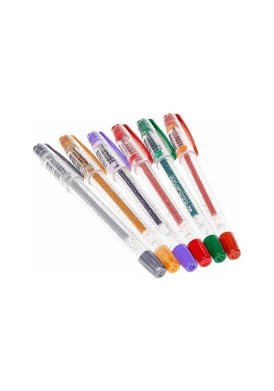 Simli Jel Kalem Fosforlu Kalem 6 Adet Pensan Glitter Gel Simli Ka