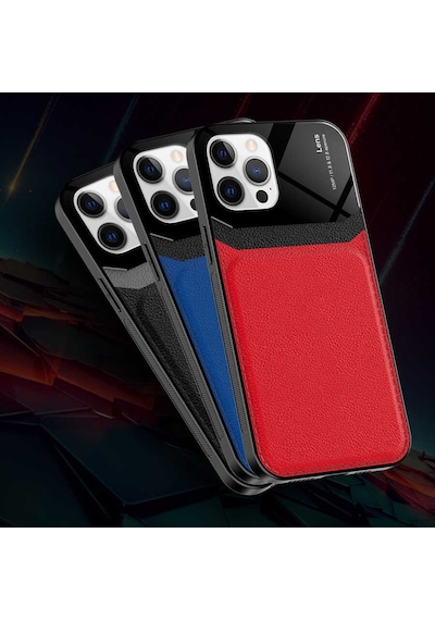 Apple Uyumlu  iPhone 12 Kilif Lens Deri Görünümlü Tpu Kapak 508580967