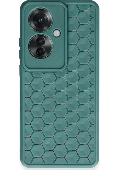 Cosmotex Newface Oppo Reno 11f Kılıf Petek Silikon Kapak - Koyu Yeşil