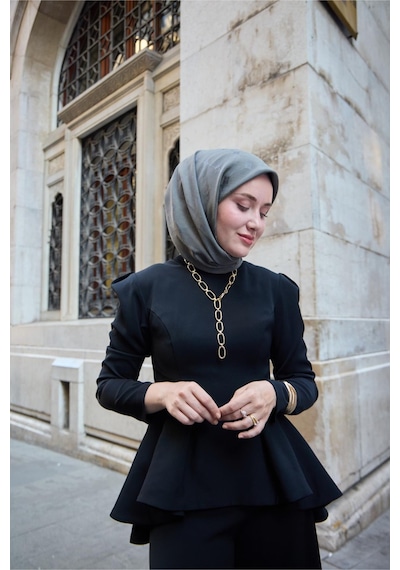 Silk Home Monogram Pamuk İpek Eşarp 130001-07 Yeşil Gri