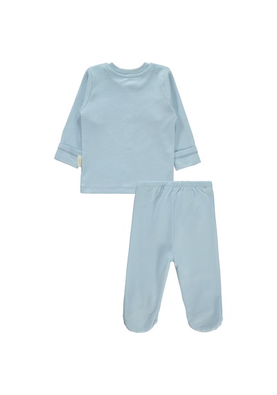 Civil Baby Bebek Organik Pijama Takımı 0-6 Ay Mavi 22330R024SS1 Mavi
