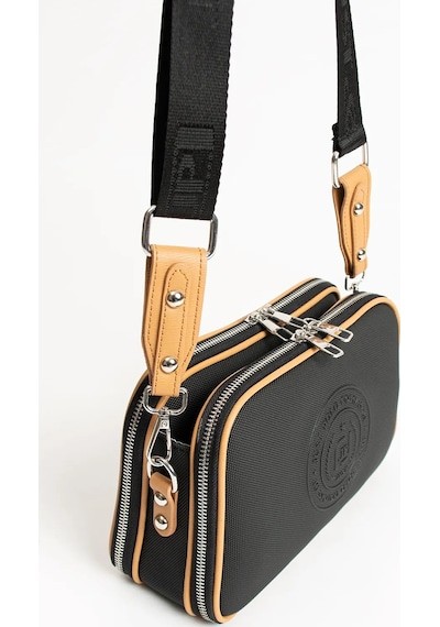 Just Polo Kadın Yeni Sezon Orta Boy Lakos Kumaş 5 Bölmeli Postacı Omuz Çantası Ebat 28 X 18 Cm Siyah Camel Yeni 99833775