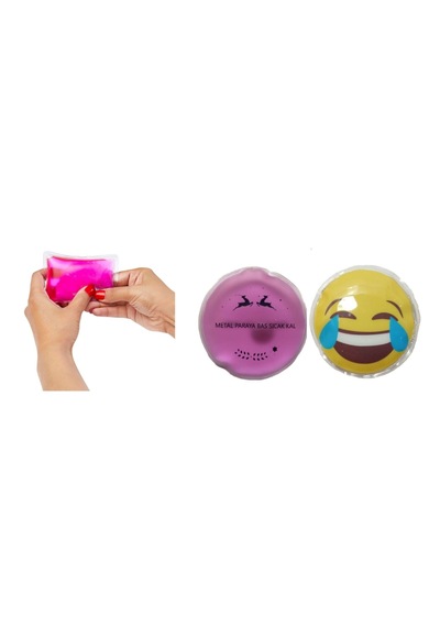 Gülen Emoji Pembe Ceylan Cep Sobası,el Isıtıcı,2 Adet Sıcak Su To