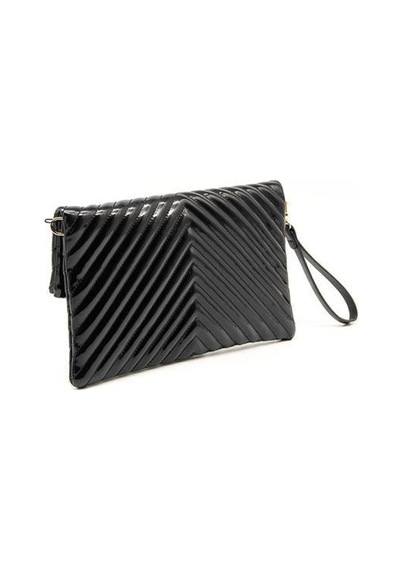 Silver Polo Sp1134 Kadın Portföy & Clutch Kapitone V Rugan Siyah-rugan Siyah