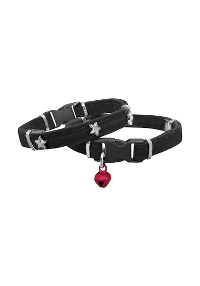 Markapet Kadife Kedi Boyun Tasması Yıldızlı 20-32 Cm Siyah