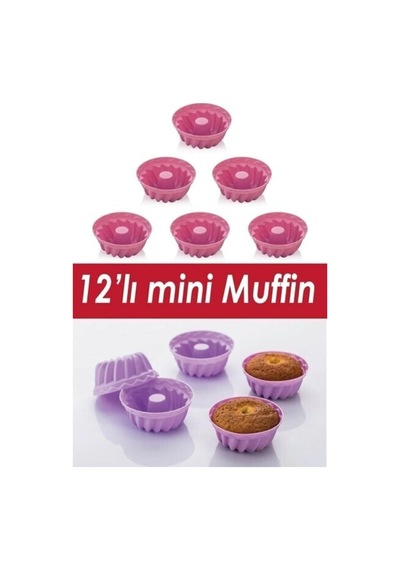 Baroness Mini Silikon Muffin Yanmaz Kek Kalıbı 12 Li Diğer