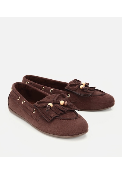 Hotiç Kadın Kahverengi Süet Fiyonk Detaylı Bağcıklı Loafer 01ayy323750a480 01ayy323750a480