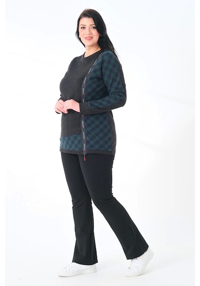 Lady Majestic Kadın Büyük Beden Sweatshirt Mavi