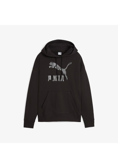 Puma Classics Shiny Logo Kadın Siyah Sweatshirt625595