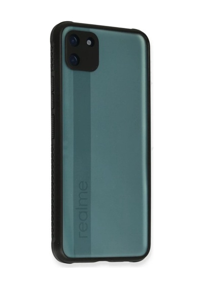 Realme C11 Kılıf Miami Şeffaf Silikon - Siyah 84331732