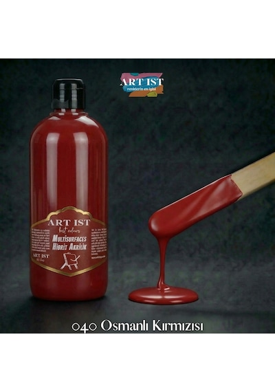 Multisurfaces Hibrit Akrilik Boyalar - 040 Osmanlı Kırmızı Ahşap, Taş Tozu, Hobi, Dıy