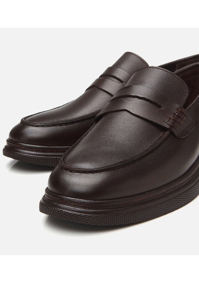 Hotiç Erkek Deri Kahverengi Hafif Tabanlı Klasik Loafer