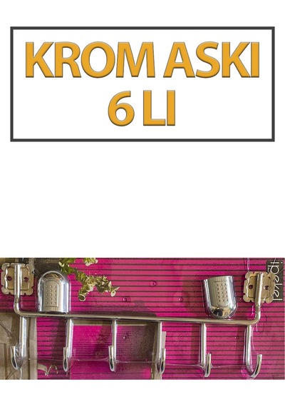 Krom 6 Lı Duvar Askısı 30 Cm Banyo Mutfak Elbise Havlu Askılığı Gümüş