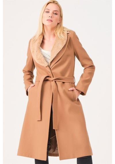 Z6671 Dewberry Bayan Palto-camel Camel