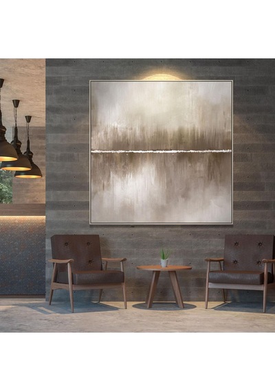 Soyut El Yapımı Yağlı Boya Tablo 95x95cm Hij4010