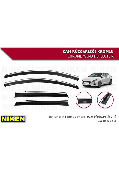 Hyundai I30 Cam Rüzgarlığı Kromlu 2017 Niken