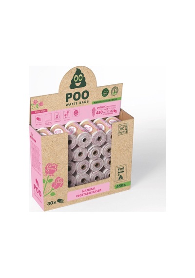 Poo Dışkı Poşeti 15 Yaprak Gül Kokulu 30lu Paket