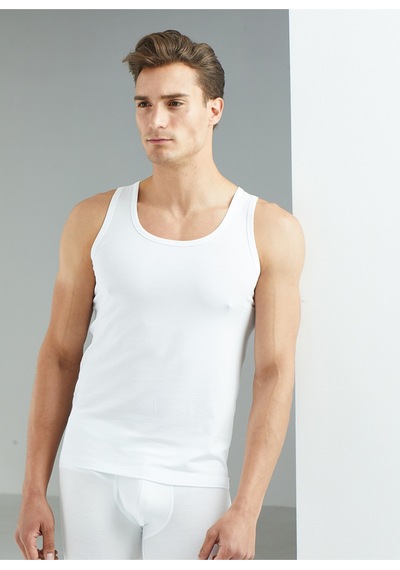 Blackspade Erkek Beyaz Tekli Askılı Atlet Silver %94 Modal 9305 Singlet Beyaz