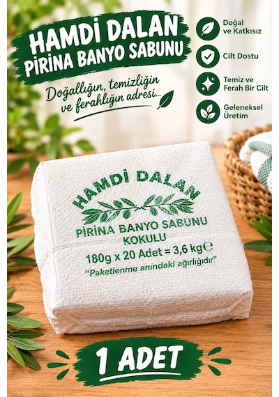 Dalan Antik Pirina Banyo Kokulu Torba Sabun 3,6 Kg 180 Gram X 20 Adet Zeytinyağı