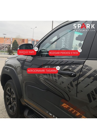 Toyota Hilux 2021- Yılı Ve Sonrası Uyumlu Yarasa Kapı Kaplama 4 Parça
