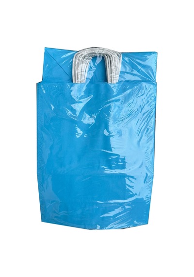 Büküm Saplı Kraft Kağıt Çanta Karton Hediyelik Poşet Torba - Mavi 2 - 31x41 Cm. - 25 Adetlik Paket