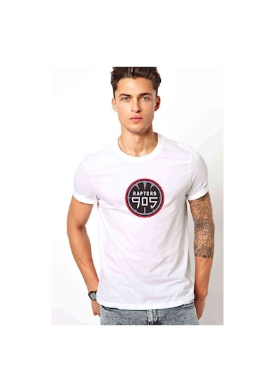 Raptors Computer Baskılı Beyaz Erkek Tshirt