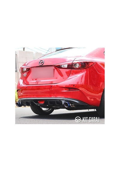 Mazda 3 2014 Çift Çıkış Parlak Siyah Difüzör Plastik Boyalı