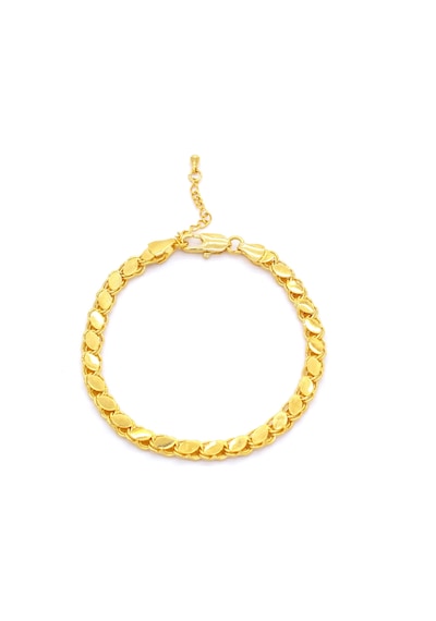 Bz 22 Ayar Altın Kaplama Arpa - Halep Model Kadın Bileklik Blk-170 Gold