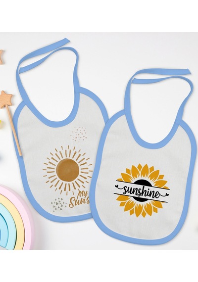 BK Kids Sunshine Tasarımlı 2’li Mavi Mama Önlüğü-1 Mavi