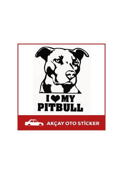 I Love My Pitbull Sticker Pitbull Sticker Köpek Araba Sticker