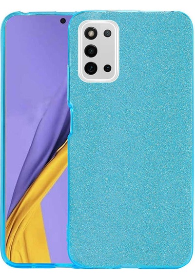 Galaxy A03s Kılıf Zore Shining Silikon Mavi