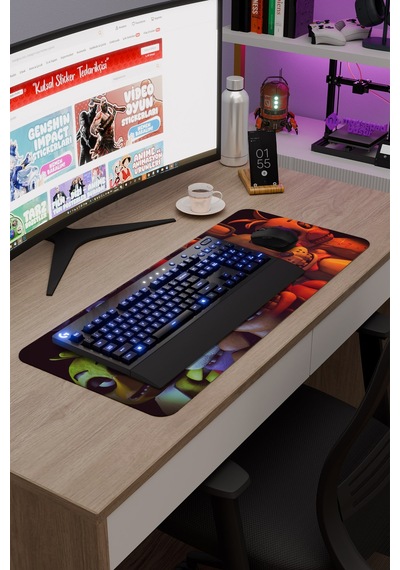 Five Nights At Freddy's Dikişli Kauçuk Oyuncu Mousepad V5 - 70x30 Xl Gaming Mouse Pad