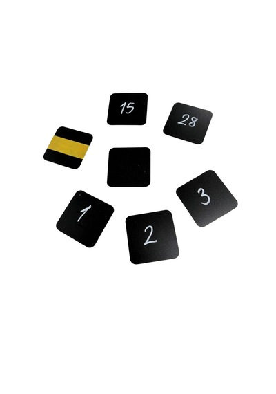 10 Adet Silinebilir Karatahta Mini Siyah Etiket 5 x 5 CM Yapışkanlı
