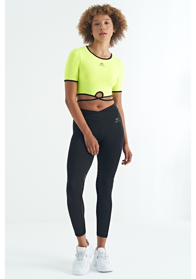 Tommy Life Neon Sarı Bel Bağlama Detaylı O Yaka Standart Kalıp Dalgıç Kumaş Kadın Crop T-shirt - 97266 Neon Sarı Tommy Life Neon Sarı Bel Bağlama Detaylı O Yaka Standart Kalıp Dalgıç Kumaş Kadın Crop T-shirt - 97266 Neon Sarı