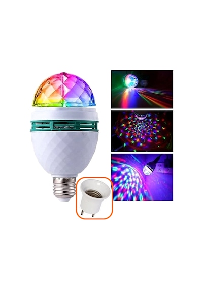 Renkli Disko Ampul Lambası Spot Led Ampul Dönen Disko Lambası Çok Renkli