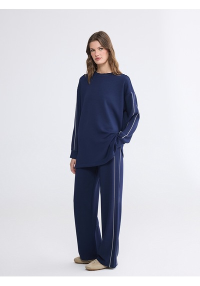 Lcw Everyday Lacivert Soft Touch Oversize Kadın Sweatshirt