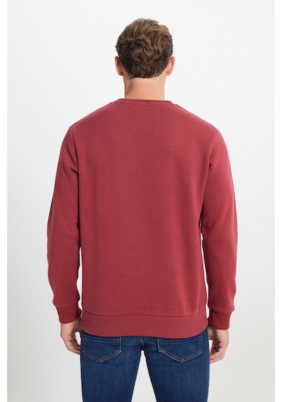 AC&Co / Altınyıldız Classics Erkek Bordo Standart Fit Normal Kesim İçi Polarlı Bisiklet Yaka Sweatshirt Bordo
