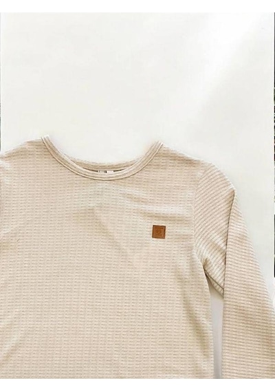 Nanica Kids Erkek Çocuk İnce Yumuşak Dokulu Uzun Kollu T-shirt-14646 Bej