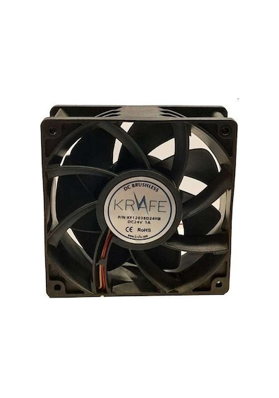 Krafe 120X120X38 24V 1A Dc 3 Kablolu Rulmanlı Fan