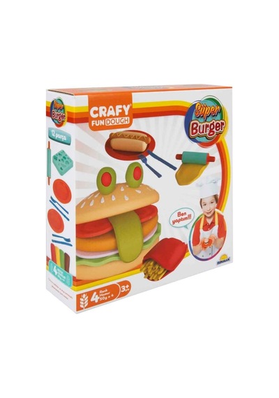 Sunman 2015 Oyun Hamuru 4x50gr Set Süper Burger Çok  Renkli