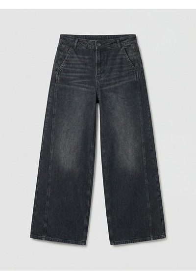 Lcw Jeans Siyah Wideleg Kadın Jean Pantolon