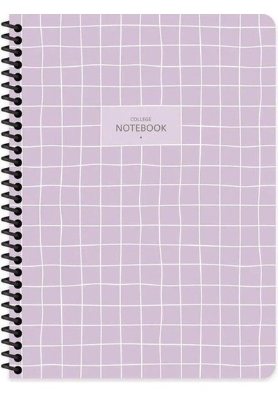 Çizgili 16x22 Cm 80 Yaprak Plastik Kapak Telli Defter 60 Gram Beyaz Sayfa Coffee Mor