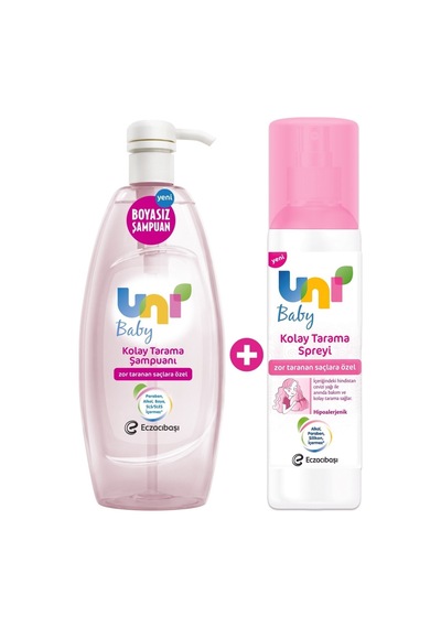 Uni Baby Bebek Kolay Tarama Şampuanı 700ml+saç Tarama Spreyi200ml Tüm Saçlar