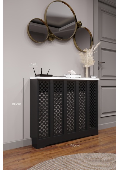 Dekoratif Petek Dolabı Kalorifer Peteği Kapatma Ünitesi Modern Tasarım İç Ölçü 96 Cm Dış Ölçü 100 Cm Petek 96 Siyah Üstü Beyaz D3 Dekoratif Petek Dolabı Kalorifer Peteği Kapatma Ünitesi Modern Tasarım İç Ölçü 96 Cm Dış Ölçü 100 Cm Petek 96 Siyah Üstü Beyaz D3