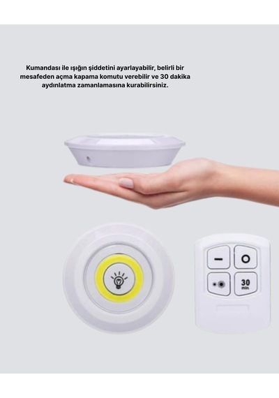 Mey İthalat Uzaktan Kumandalı 3 Lü Ayarlanabilir Spot Led Işık Seti Çok Renkli